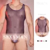 Men's Sexy Tight High Elastic Shiny Thin Transparent Jumpsuit