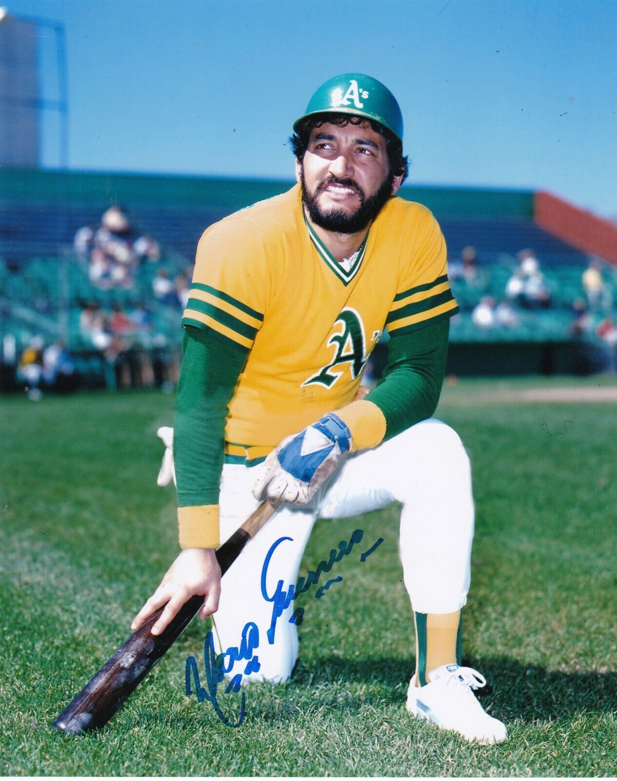 MARIO GUERRERO OAKLAND A'S ACTION SIGNED 8x10