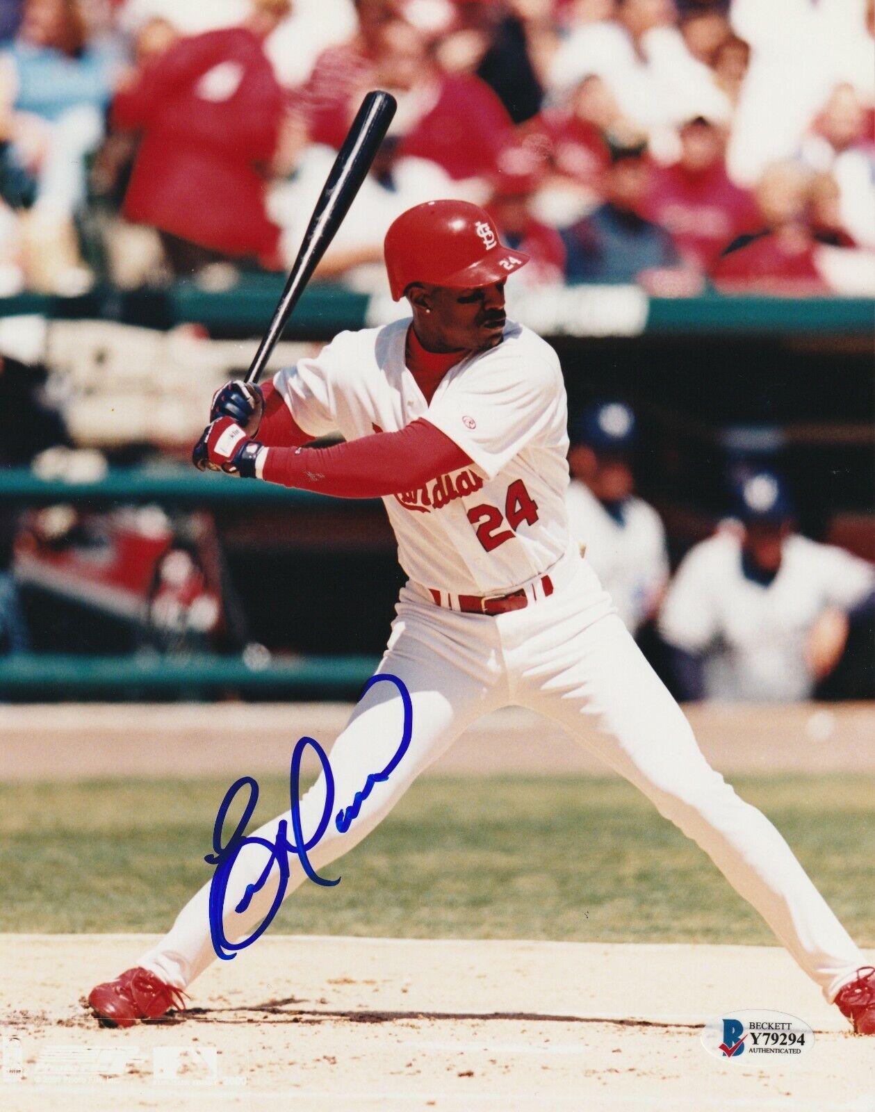 ERIC DAVIS Signed St. Louis CARDINALS 8x10 Photo Poster painting with Beckett COA (BAS)