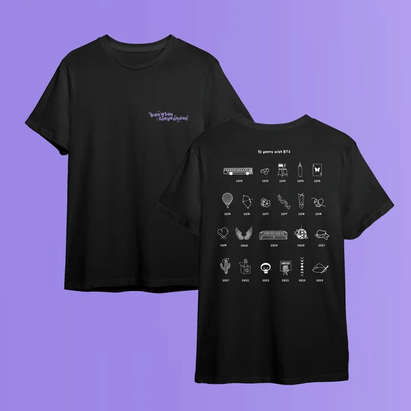 BTS Festa 10th Anniversary Festa Purple Heart T-shirt