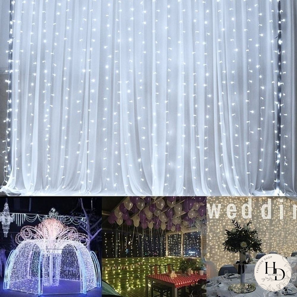 3Mx3M 300 LED Curtain Light Romantic Christmas Wedding Outdoor Decoration Curtain String Light