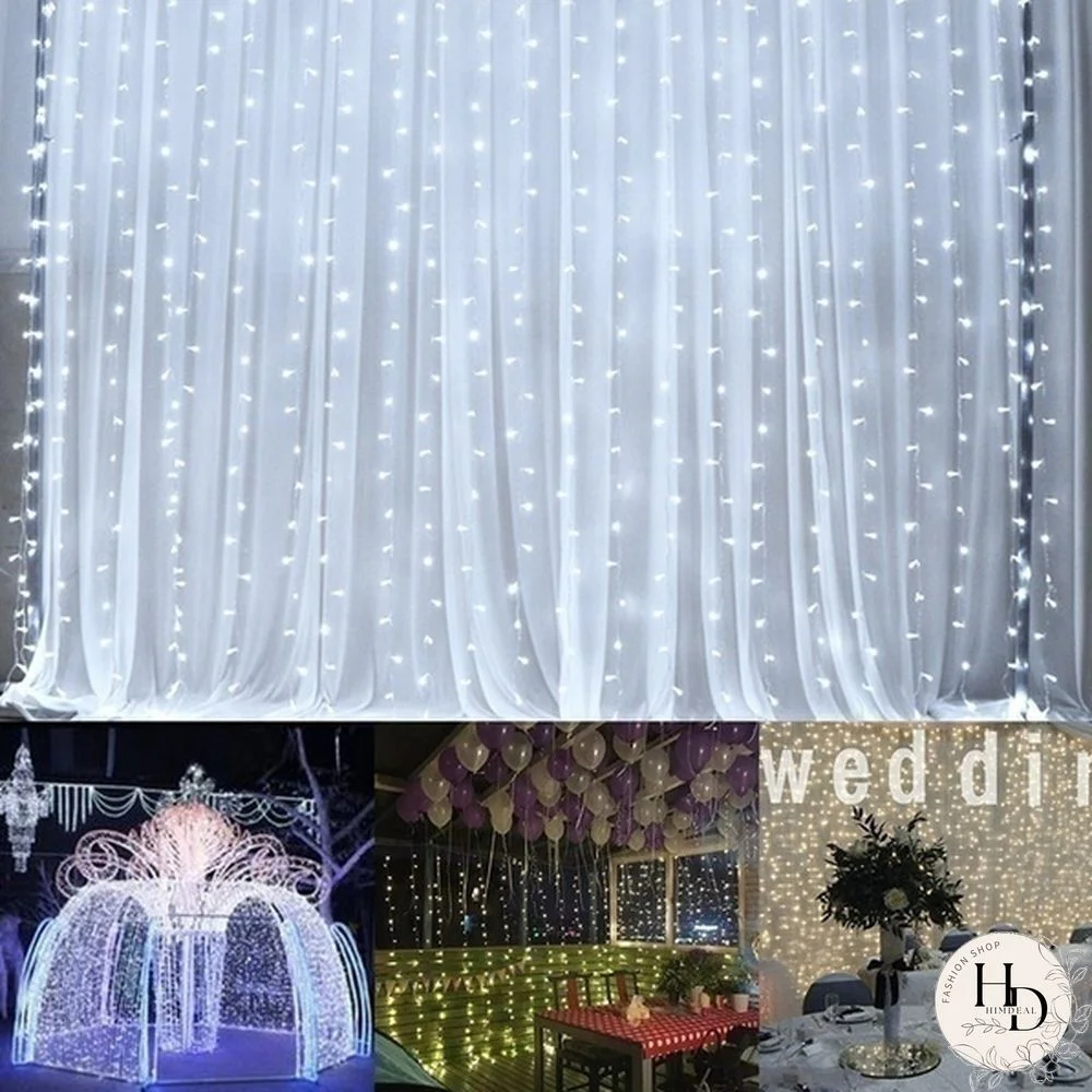 3Mx3M 300 LED Curtain Light Romantic Christmas Wedding Outdoor Decoration Curtain String Light