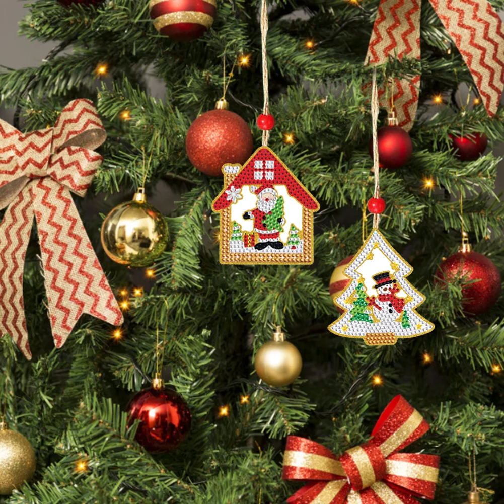 5pcs Diamond Painting Decoration Handmade for Children Christmas Gift(Double Sided)