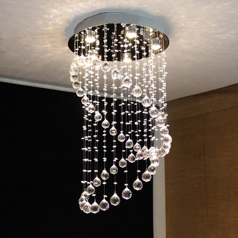 Royal Europe Loft Chandelier With GU10 5 Lights Crystals Classical Lamps For Bedroom Hotel Lobby Restaurant Living Room Kitchen