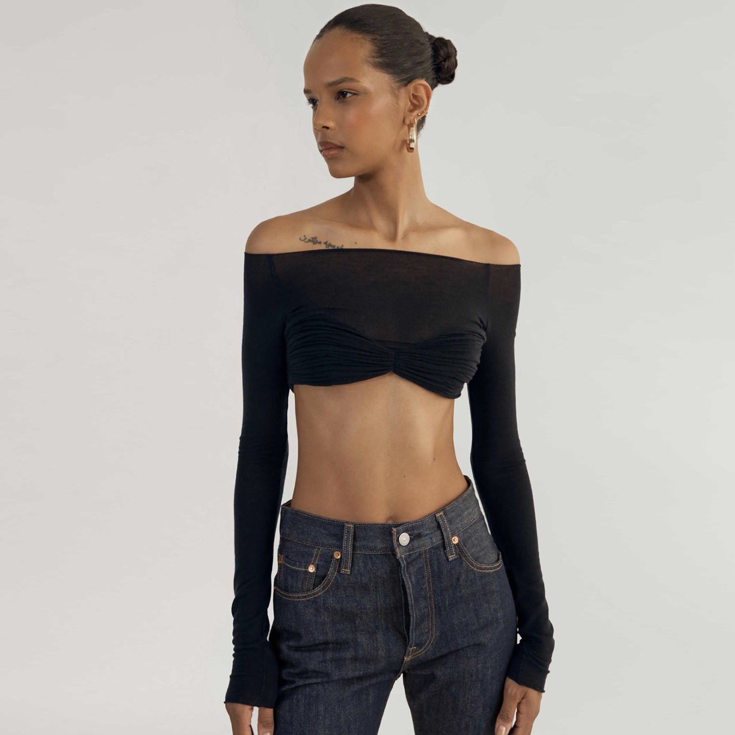 Ootddress Sheer Sexy Bodysuit Lingerie Mesh See-Through Body Tops Women 2025 New Long Sleeve Twist Wrap Backless Top Tees Bodysuits