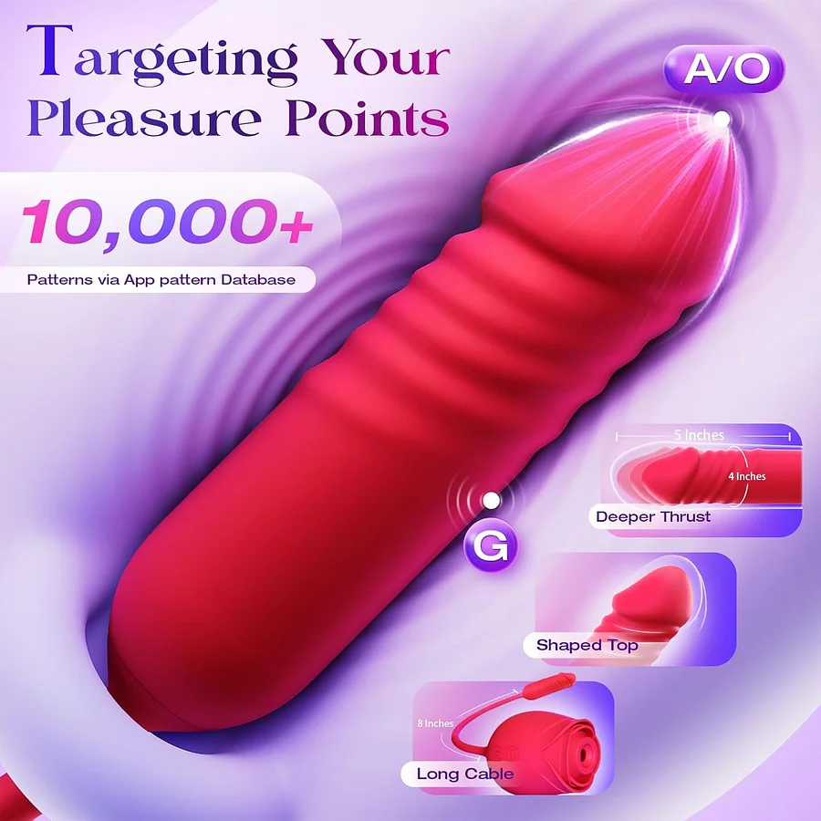 rose toy with thrust The Rose Toy with Tongue for Women Red
