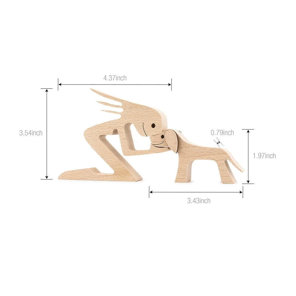 Adornos de madera Wooden Dog Craft Figurine Home Office Table Ornament Easter Decoration Love Dog Pet Lover Gifts oficina OEM 515-3