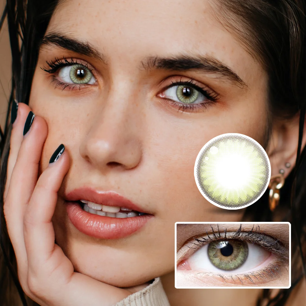 Mint Green Yearly Colored Contacts Non Prescription Colored Contacts Lenses Green  Contacts for Brown Eyes Green Eye Contacts NEBULALENS