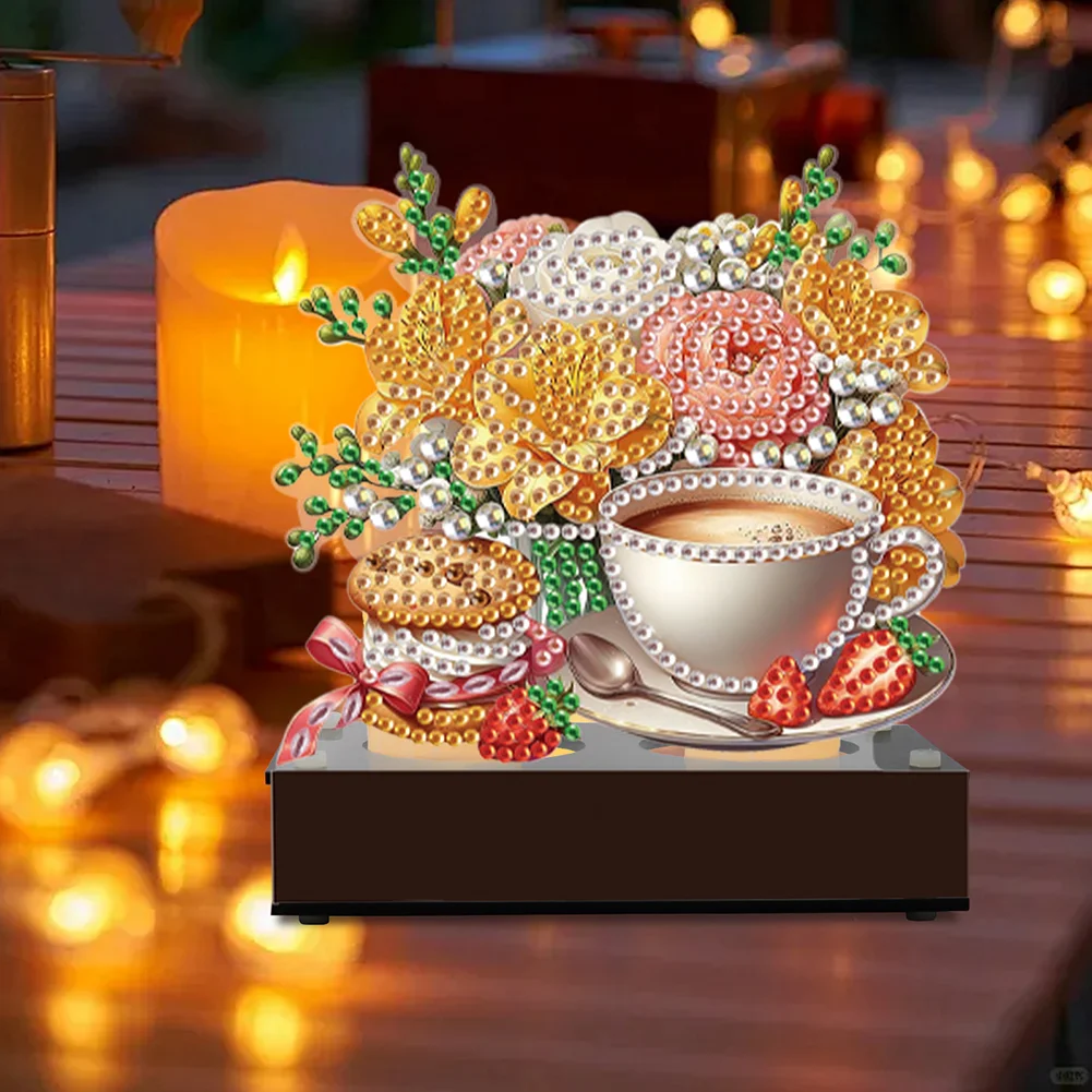 DIY Coffee Diamond Painting Candle Holder Ornaments Aromatherapy Candle Holder