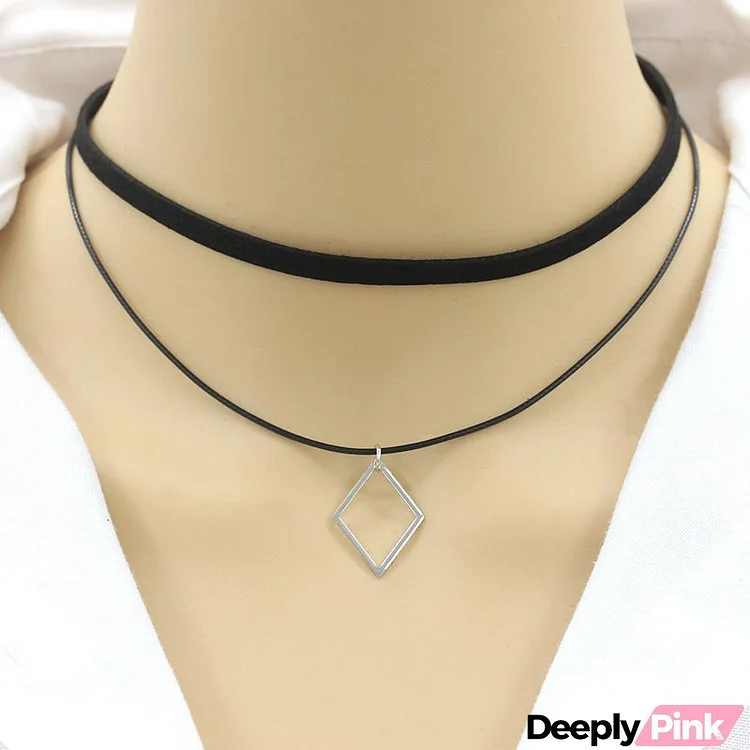 Women Fashion Hollow Stars Geometric Pendant Doubel-Layer Necklace