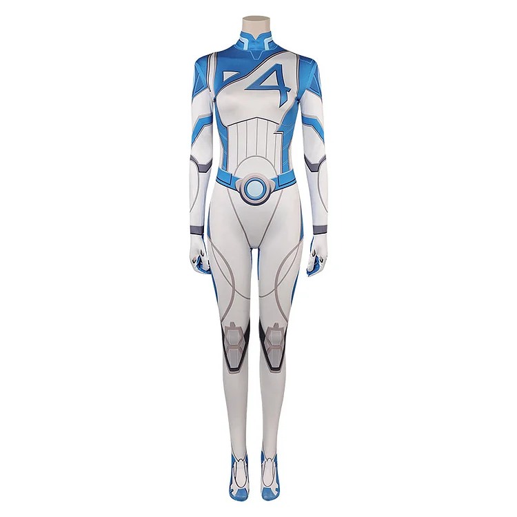Mv Rivals (2024) Invisible Woman Blue White Jumpsuit Outfits Cosplay Costume