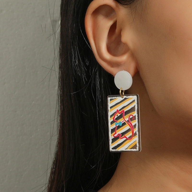 Women’s Fashion Acrylic Dinosaur Ghost Earrings