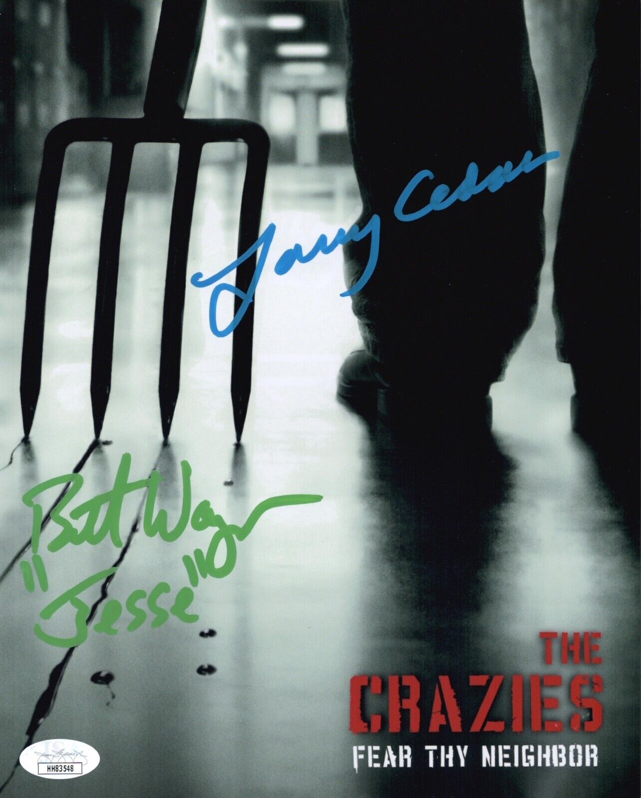 LARRY CEDAR & BRETT WAGNER Signed 8x10 Photo Poster painting THE CRAZIES Autograph JSA COA Cert