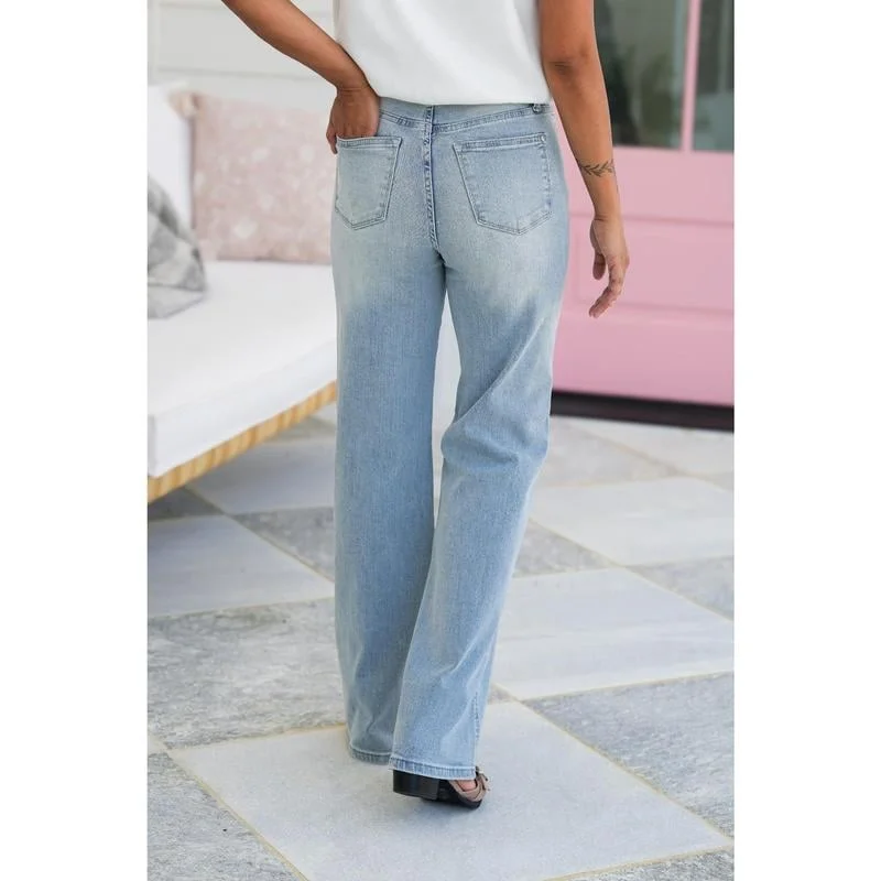 🏆LAST DAY SALE 49% OFF💥 Vintage Wash Plus-Size Jeans -Stretchy, Straight Leg & Butt-Lifting Fit