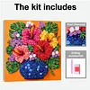 Monstera Deliciosa Vase Button Picture Art DIY Kit 30x30cm Frame Button Painting