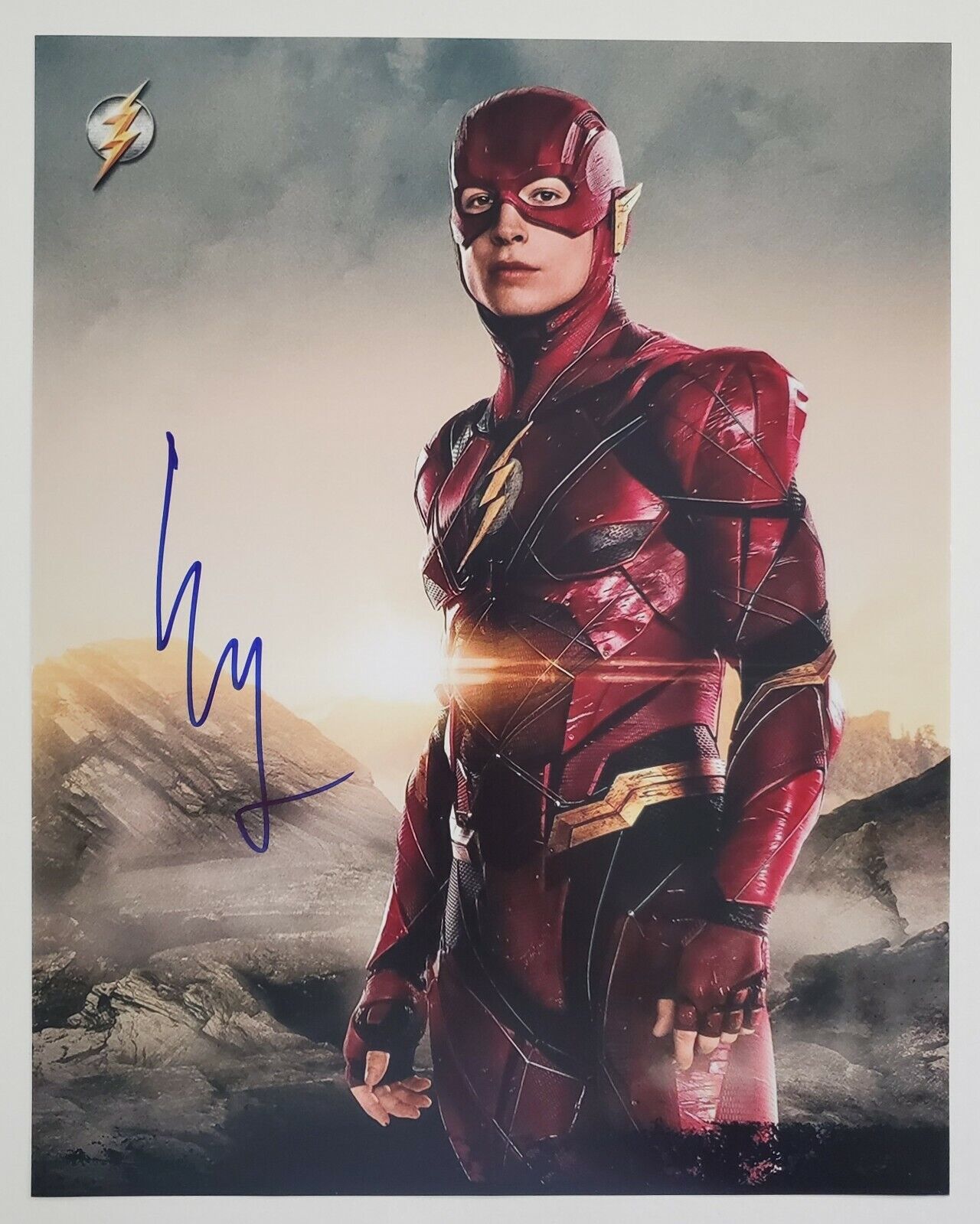 Ezra Miller Signed The Flash 11x14 Photo Poster painting Actor Justice League DC Superhero RAD