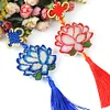 Full Bead Embroidery Keychain Lotus Printed Craft Gifts(10x9cm)