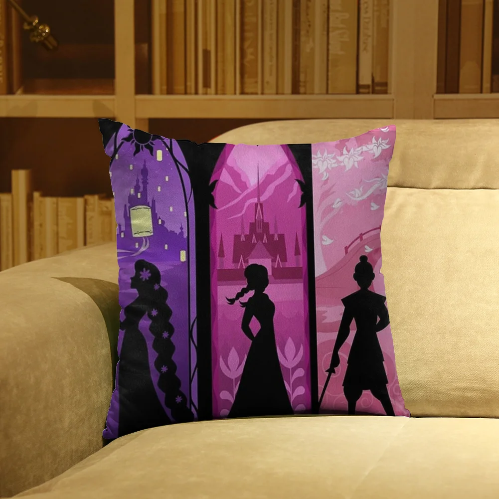 11CT Printed Princess Cross Stitch Pillowcase Embroidery Pillow Cover Decor(4)