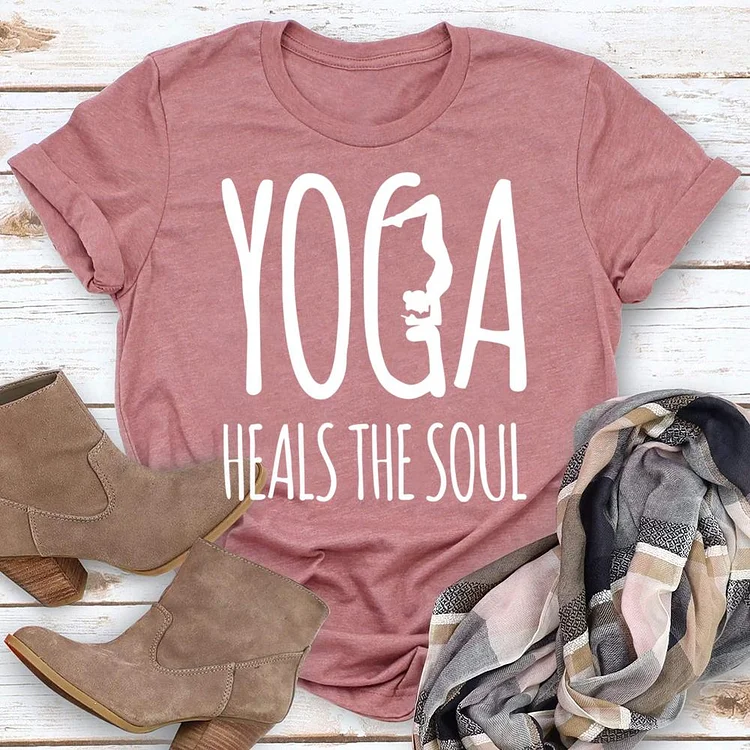 Yoga heals the soul  T-Shirt Tee-05125-Annaletters