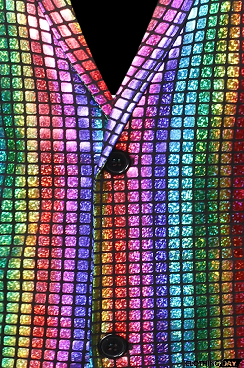 Gold Fashion Street Plaid Bronzing Split Joint Buckle Turn-back Collar Outerwear