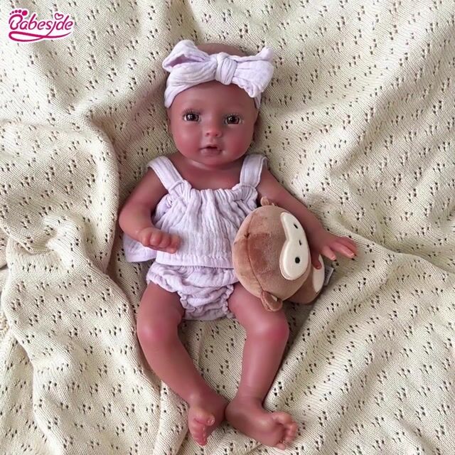 Dollreborns&reg;Terry 12"/16"  Realistic Silicone Smiling Baby African American Little Infant Girl Building Lovely Memories