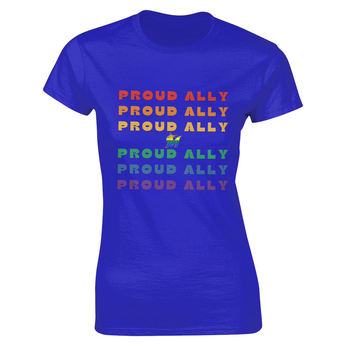 Miami Marlins Proud Ally Women's Crewneck T-Shirt