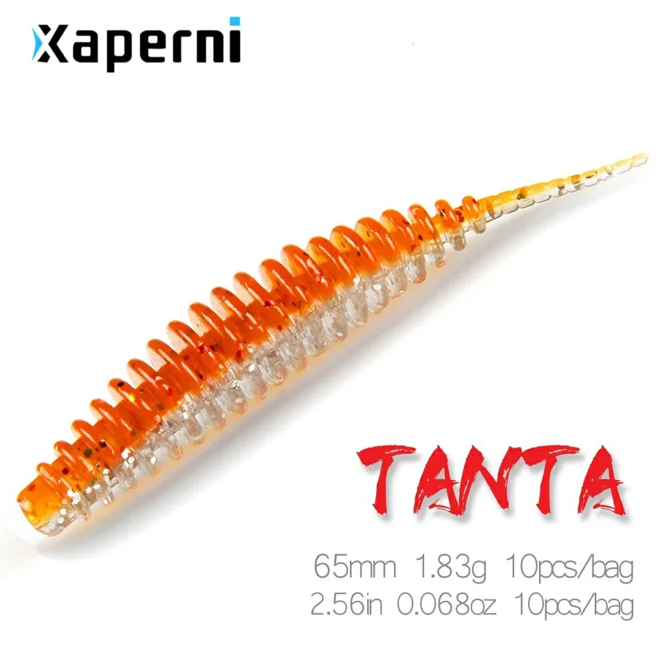 Xaperni Tanta 65mm 1.83g 10pcs Fishing Lure Soft Lure Shad Silicone Baits Wobblers Swimbait Artificial leurre souple