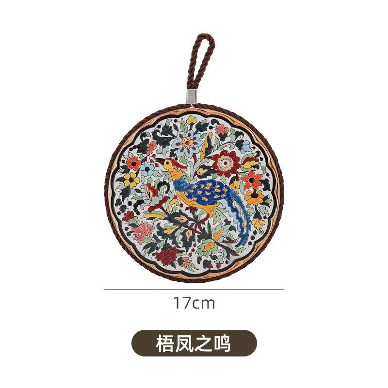 Factory Supply Thermal Transfer Printing 17cm Mandala Ceramic Heat Insulation Pot Mat Home Pot Mat European Style