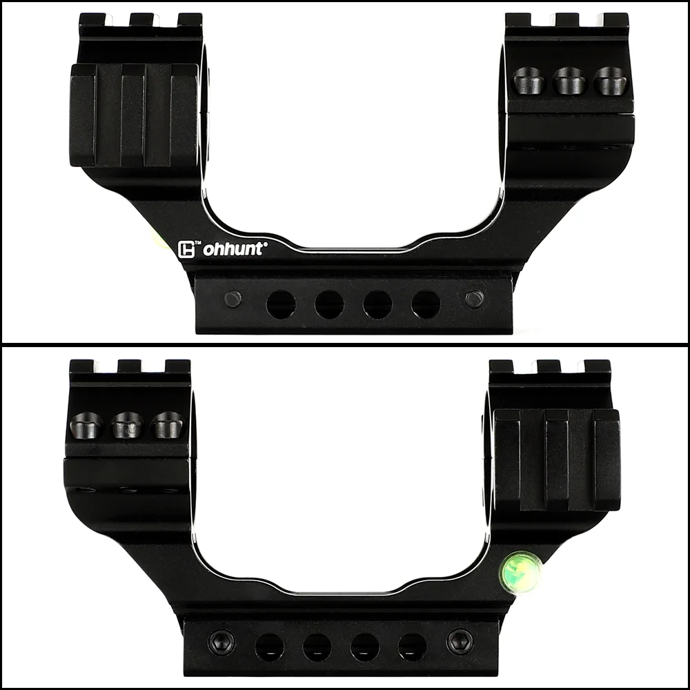 ohhunt® 11mm 3/8" Dovetail & 20mm Picatinny Rifle Scope Rings One Piece Cantilever Mount 30mm 25.4mm Bubble Level