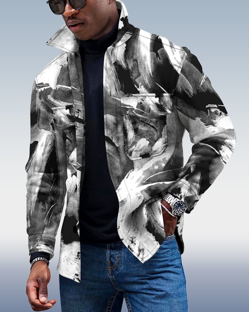 Men's Casual Geometric Pattern Jacket 014
