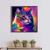 Colorful Cat-Full Round Diamond Painting 30*30CM