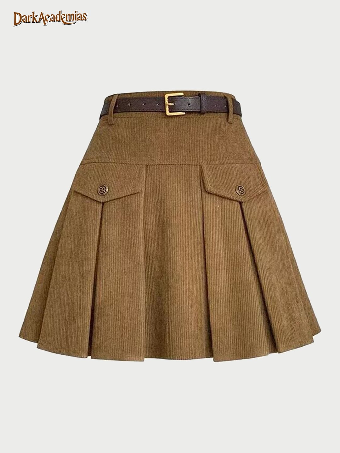 Darkacademias Corduroy Pocket Skirt