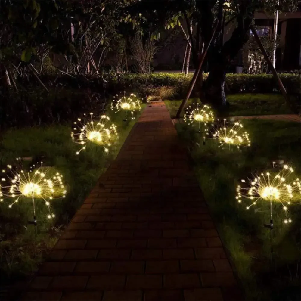 Tegooe Waterproof Solar Garden Starburst Fairy Lights - 8 Lighting Modes