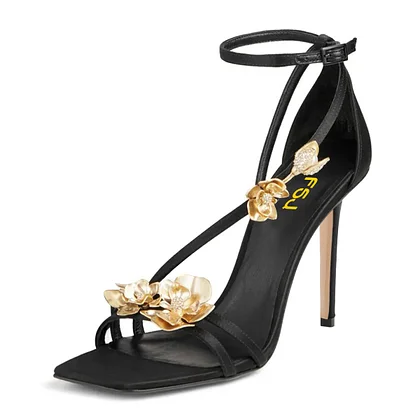 Black and gold heels, buy black and gold heels at best price | FSJ