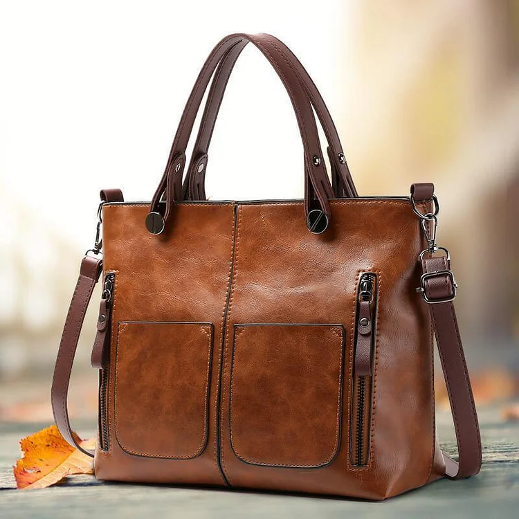 Damska torba na ramię ze skóry w stylu vintage