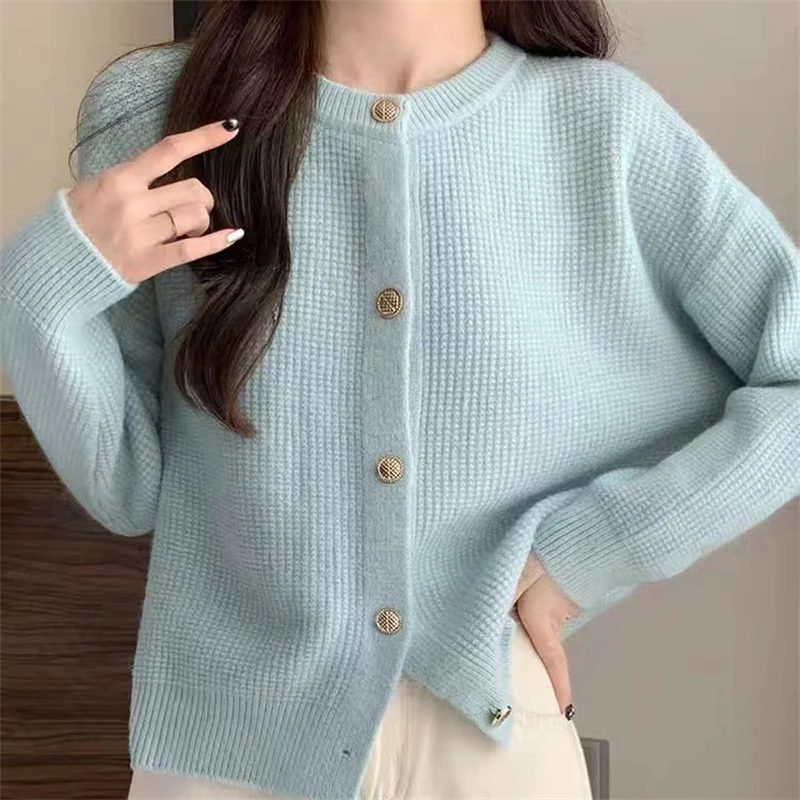 Toloer Toloer 2023 New Women's Lazy Wind Sweater Cardigan Korean Version Small Sweater Coat Female Jacket Female-Outfit Ideas