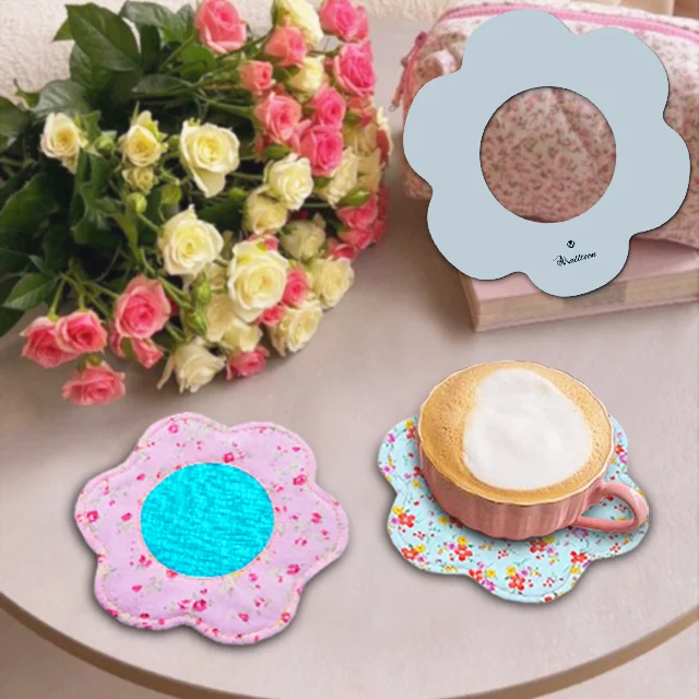 Flower-Shaped Fabric Coasters Template and Instructions