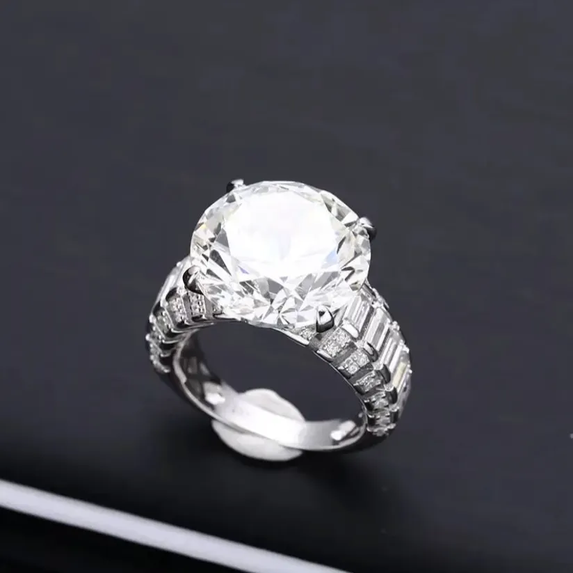 925 Sterling Silver Rich Woman's Happiness big carats ring  Engagement Women Rings Fine Jewelry 039