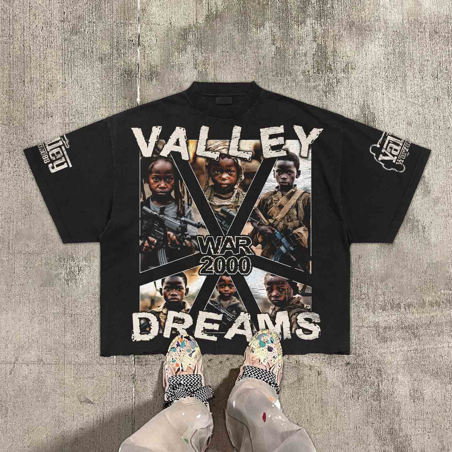 Sopula Vintage Warzone Valley Dreams State Graphic 100% Cotton T-Shirt Cropped Tees - SOPULA
