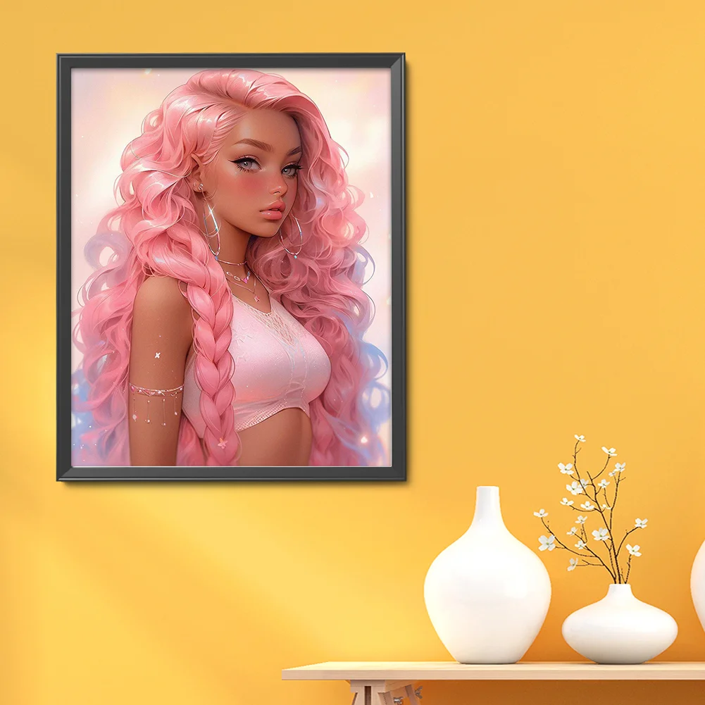 11CT Full Stamped Cross Stitch - Girl(Canvas|50*50CM)