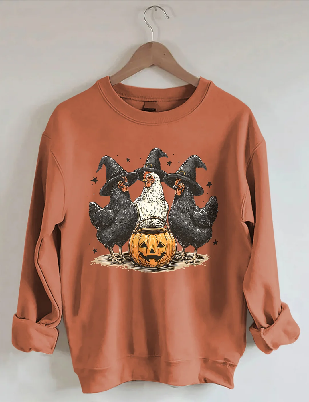 Pumpkin Chicken Fall Retro Halloween Sweatshirt
