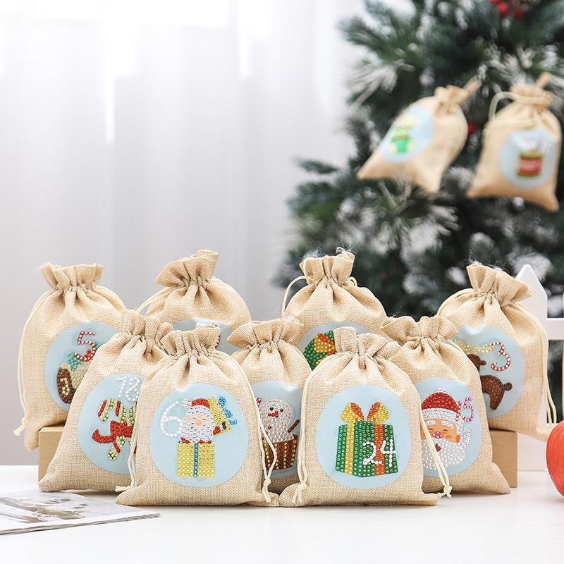 24pcs Diamond Painting Advent Calendar Christmas Decoration Cotton