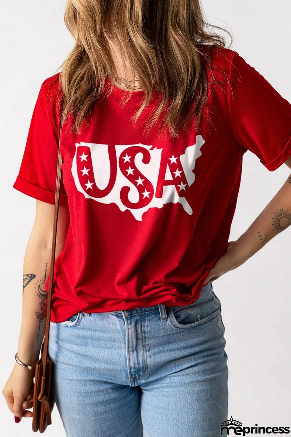 USA Graphic Round Neck T-Shirt