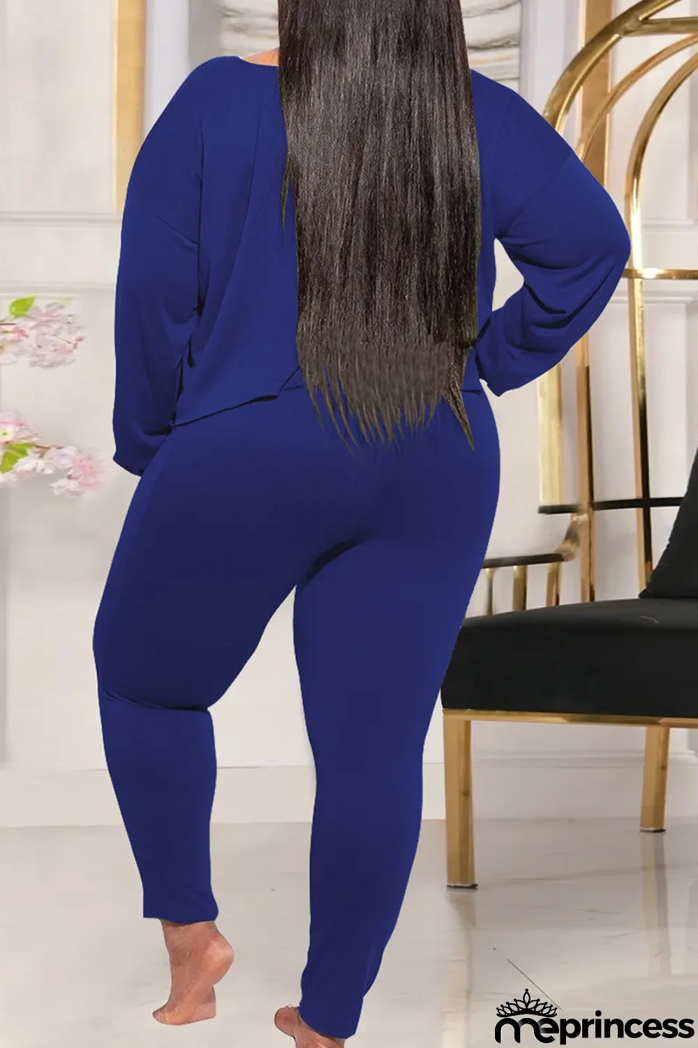 Grey Casual Solid Split Joint O Neck Plus Size Two Pieces