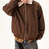 💥 2025 New Arrivals! Men's Winter New Style American-style Thickened Cotton Coat with Shearling and Lamb Wool, Loose and Warm, with A Turn-down Collar.