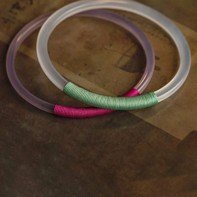 Natural Chalcedony Green Aventurine Lotus Bell Blessing Bracelet Bangle