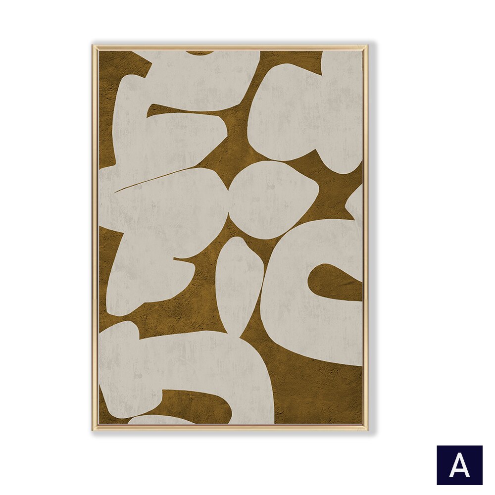 Abstract Modern Green Shapel Art Canvas Painting Nordic Brown Posters and Prints Wall Art Pictures for Living Room Home Decor