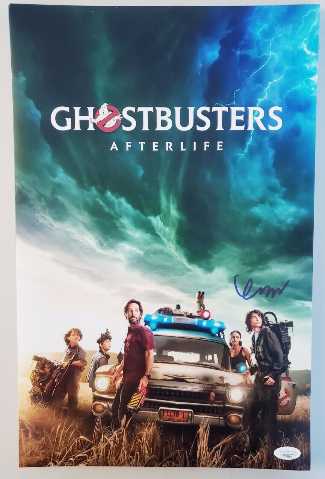 11x17 Ghostbusters Afterlife Poster signed by Finn Wolfhard. JSA