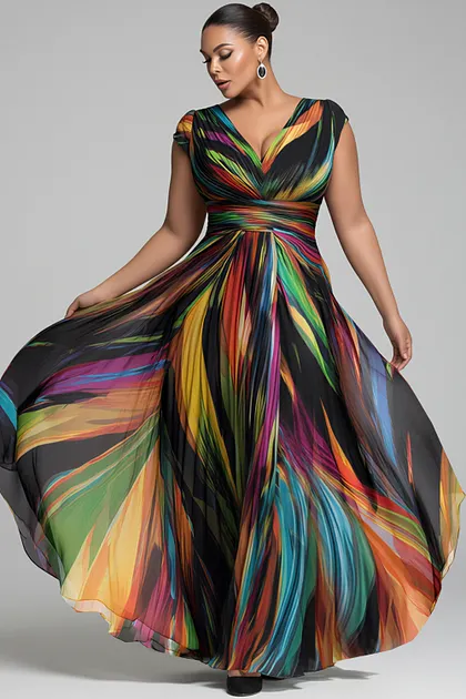 plus size sheer dress Final Sale Mesh Bodycon in Red & Blue Print The ruched detailing cleverly accentuates your curves while the sheer overlay adds movement and drama to your look XSCAPE Plus Size Embellished Sheer