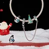 S925 Silver Xmas Snowman Charm Bead